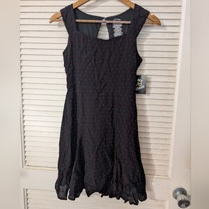 Art Class Black Mini Dress with Red Polka Dots